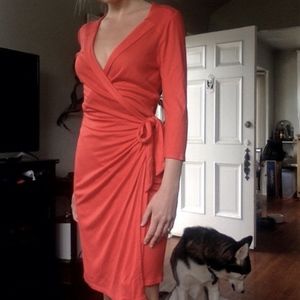 Ann Taylor LOFT Red Wrap Dress